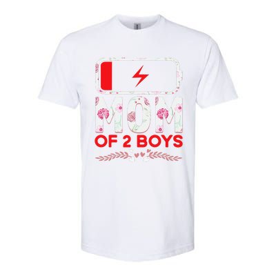 Funny Mom Of 2 From Son Mothers Day Birthday Softstyle CVC T-Shirt