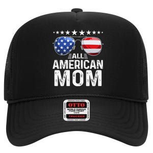 Family Matching Outfit All American Mom 4th of July USA High Crown Mesh Back Trucker Hat