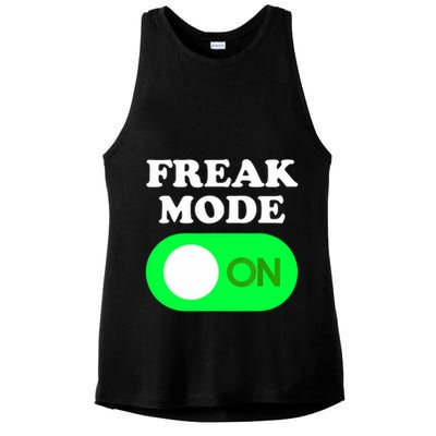FREAK MODE ON - Funny Power Button Freaky Viral Slang Meme  Ladies PosiCharge Tri-Blend Wicking Tank