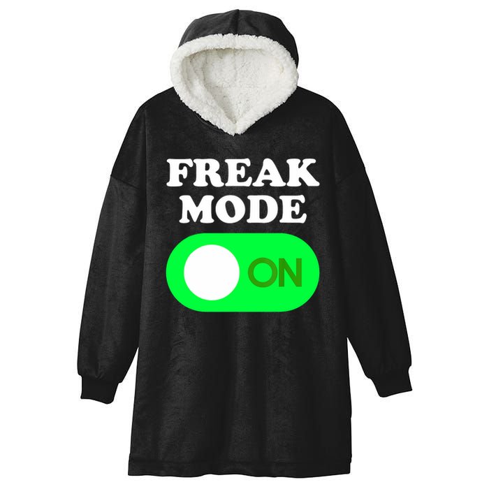FREAK MODE ON - Funny Power Button Freaky Viral Slang Meme  Hooded Wearable Blanket