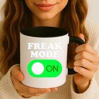 FREAK MODE ON - Funny Power Button Freaky Viral Slang Meme  Mug