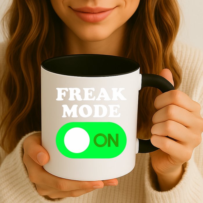 FREAK MODE ON - Funny Power Button Freaky Viral Slang Meme  Mug