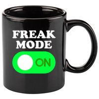 FREAK MODE ON - Funny Power Button Freaky Viral Slang Meme  11oz C Handle Ceramic Mug