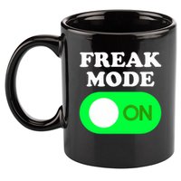 FREAK MODE ON - Funny Power Button Freaky Viral Slang Meme  11oz C Handle Ceramic Mug