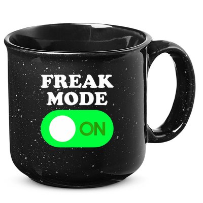 FREAK MODE ON - Funny Power Button Freaky Viral Slang Meme  15oz Campfire Ceramic Mug