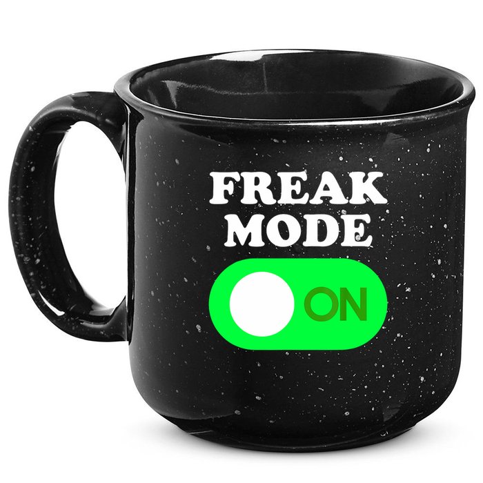 FREAK MODE ON - Funny Power Button Freaky Viral Slang Meme  15oz Campfire Ceramic Mug