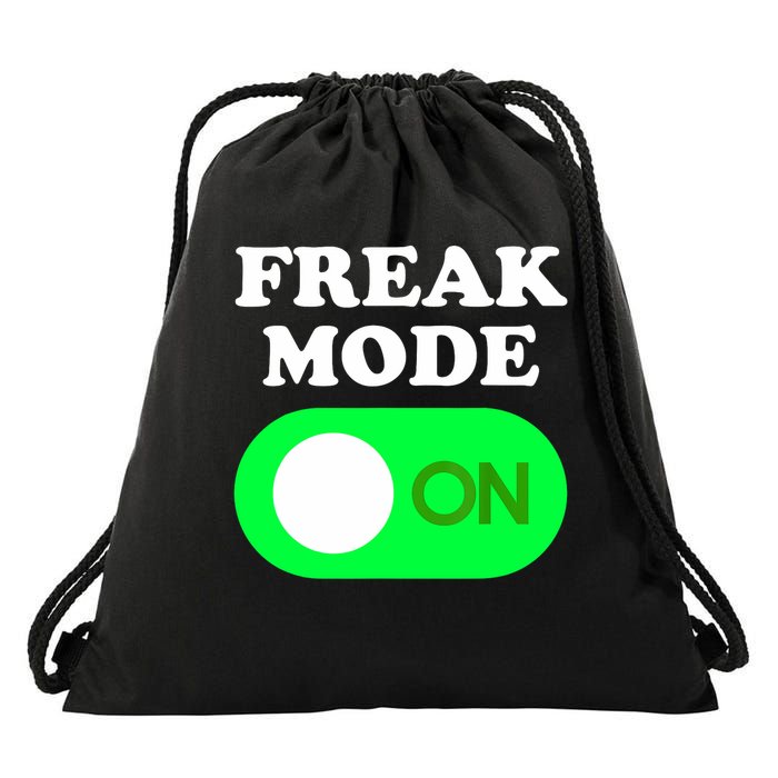 FREAK MODE ON - Funny Power Button Freaky Viral Slang Meme  Drawstring Bag