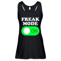 FREAK MODE ON - Funny Power Button Freaky Viral Slang Meme  Ladies Essential Flowy Tank
