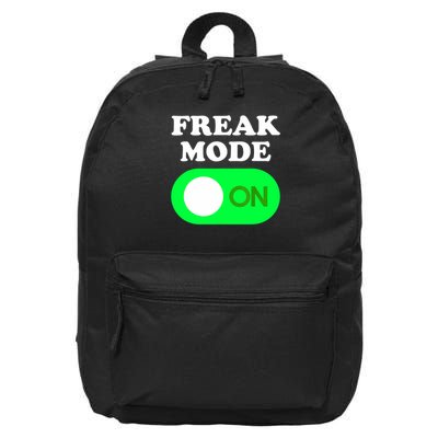 FREAK MODE ON - Funny Power Button Freaky Viral Slang Meme  16 in Basic Backpack