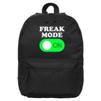 FREAK MODE ON - Funny Power Button Freaky Viral Slang Meme  16 in Basic Backpack