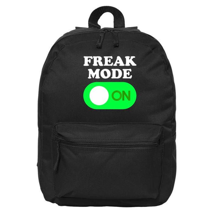 FREAK MODE ON - Funny Power Button Freaky Viral Slang Meme  16 in Basic Backpack