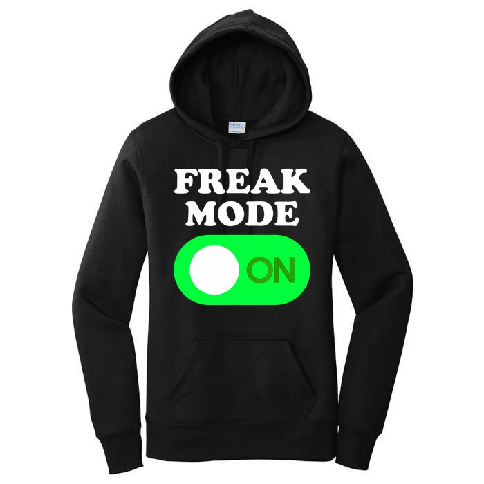 FREAK MODE ON - Funny Power Button Freaky Viral Slang Meme  Women's Pullover Hoodie