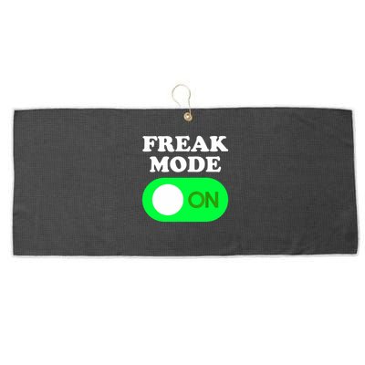 FREAK MODE ON - Funny Power Button Freaky Viral Slang Meme  Large Microfiber Waffle Golf Towel