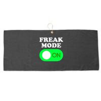 FREAK MODE ON - Funny Power Button Freaky Viral Slang Meme  Large Microfiber Waffle Golf Towel