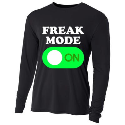 FREAK MODE ON - Funny Power Button Freaky Viral Slang Meme  Cooling Performance Long Sleeve Crew