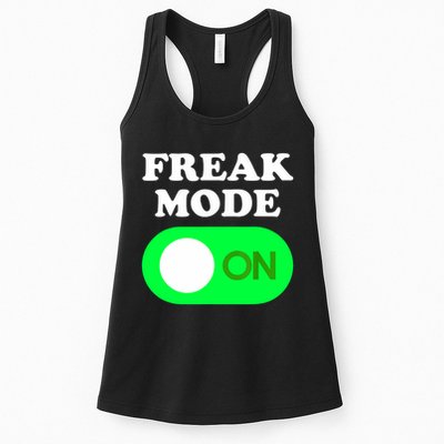 FREAK MODE ON - Funny Power Button Freaky Viral Slang Meme  Womens Tank Top