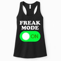 FREAK MODE ON - Funny Power Button Freaky Viral Slang Meme  Womens Tank Top