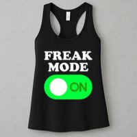 FREAK MODE ON - Funny Power Button Freaky Viral Slang Meme  Womens Tank Top