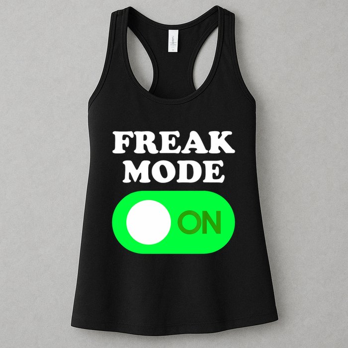 FREAK MODE ON - Funny Power Button Freaky Viral Slang Meme  Womens Tank Top