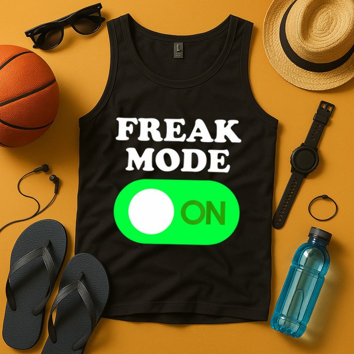 FREAK MODE ON - Funny Power Button Freaky Viral Slang Meme  Tank Top