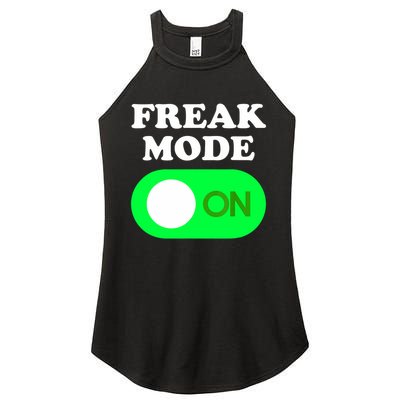 FREAK MODE ON - Funny Power Button Freaky Viral Slang Meme  Women's Perfect Tri Rocker Tank