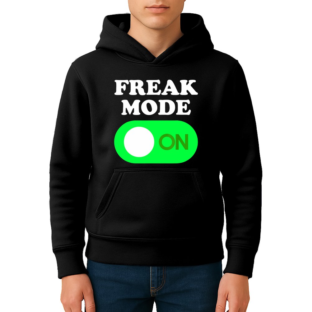 FREAK MODE ON - Funny Power Button Freaky Viral Slang Meme  Kids Hoodie