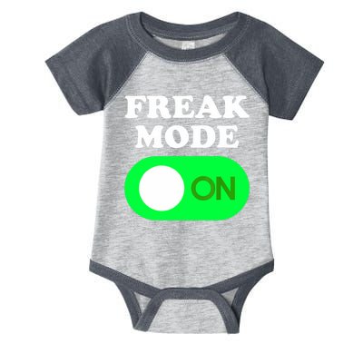 FREAK MODE ON - Funny Power Button Freaky Viral Slang Meme  Infant Baby Jersey Bodysuit
