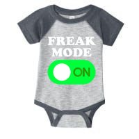 FREAK MODE ON - Funny Power Button Freaky Viral Slang Meme  Infant Baby Jersey Bodysuit