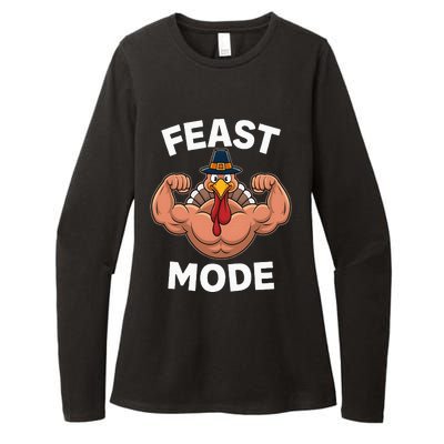 Feast Mode On Turkey Muscle Thanksgiving Womens CVC Long Sleeve Shirt