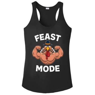 Feast Mode On Turkey Muscle Thanksgiving Ladies PosiCharge Competitor Racerback Tank