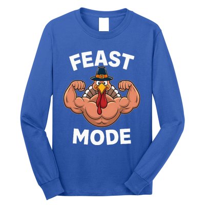 Feast Mode On Turkey Muscle Thanksgiving Long Sleeve Shirt