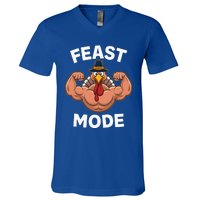 Feast Mode On Turkey Muscle Thanksgiving V-Neck T-Shirt