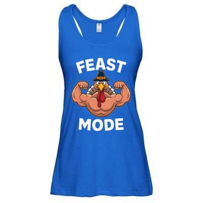 Feast Mode On Turkey Muscle Thanksgiving Ladies Essential Flowy Tank