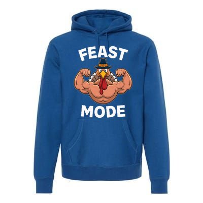 Feast Mode On Turkey Muscle Thanksgiving Premium Hoodie