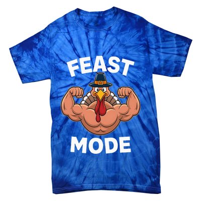Feast Mode On Turkey Muscle Thanksgiving Tie-Dye T-Shirt