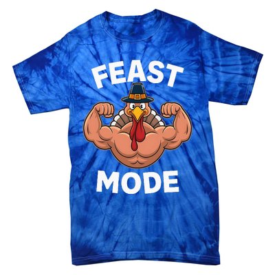 Feast Mode On Turkey Muscle Thanksgiving Tie-Dye T-Shirt