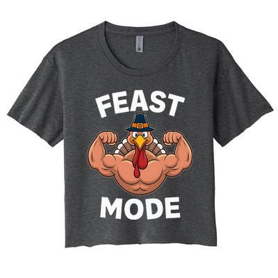 Feast Mode On Turkey Muscle Thanksgiving Women's Crop Top Tee