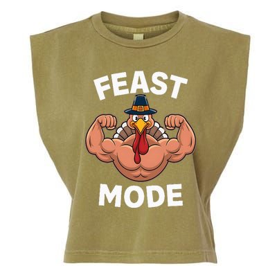 Feast Mode On Turkey Muscle Thanksgiving Garment-Dyed Women's Muscle Tee