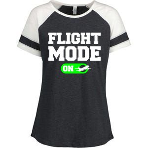 Flight Mode On Aviation Aviator Pilot Gift Enza Ladies Jersey Colorblock Tee