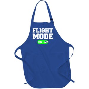 Flight Mode On Aviation Aviator Pilot Gift Full-Length Apron With Pockets