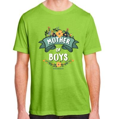 Floral Mother Of Boys Baby Shower Adult ChromaSoft Performance T-Shirt