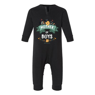 Floral Mother Of Boys Baby Shower Infant Fleece One Piece