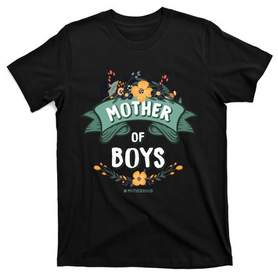 Floral Mother Of Boys Baby Shower T-Shirt