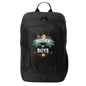 Floral Mother Of Boys Baby Shower City Backpack