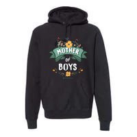 Floral Mother Of Boys Baby Shower Premium Hoodie