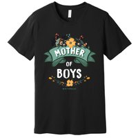 Floral Mother Of Boys Baby Shower Premium T-Shirt