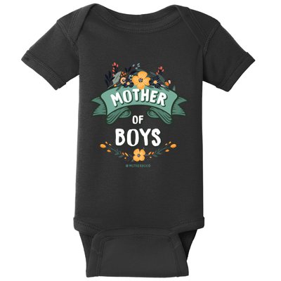 Floral Mother Of Boys Baby Shower Baby Bodysuit