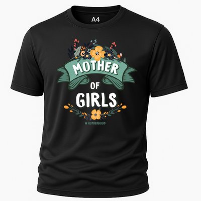 Floral Mother Of Girls Baby Shower Cooling Performance Crew T-Shirt