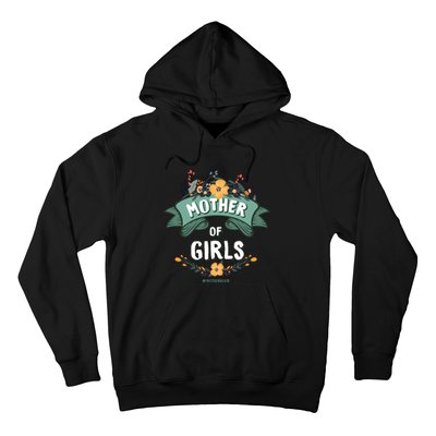 Floral Mother Of Girls Baby Shower Hoodie