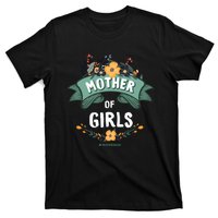 Floral Mother Of Girls Baby Shower T-Shirt